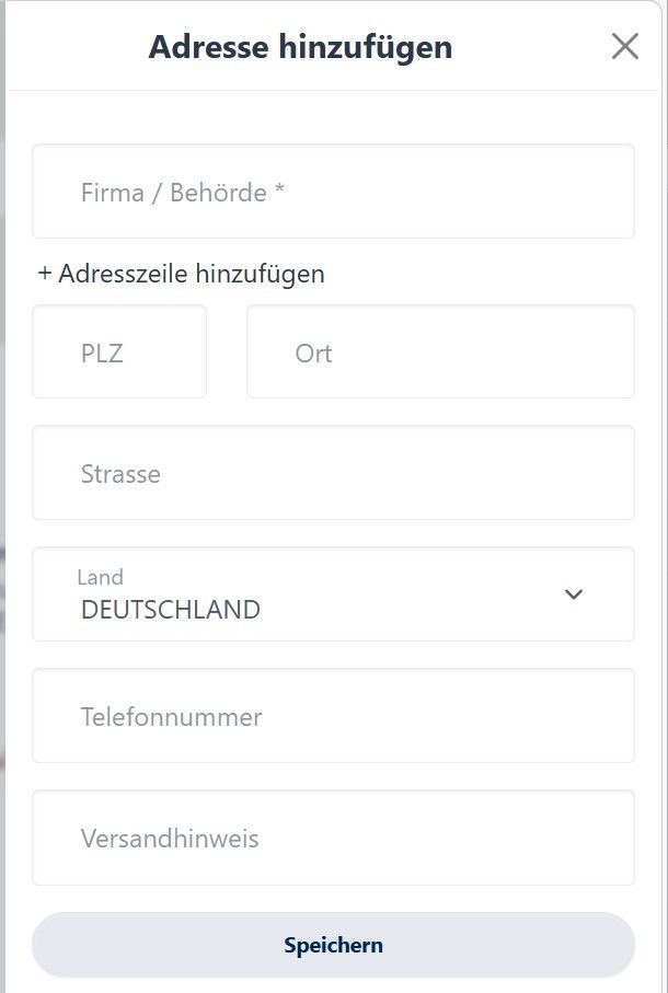 Neue Adresse anlegen