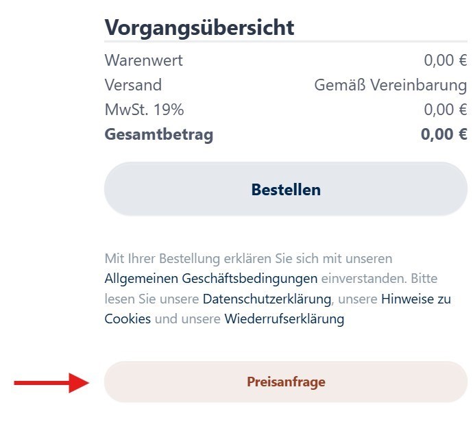 Preisanfrage an der Kasse möglich