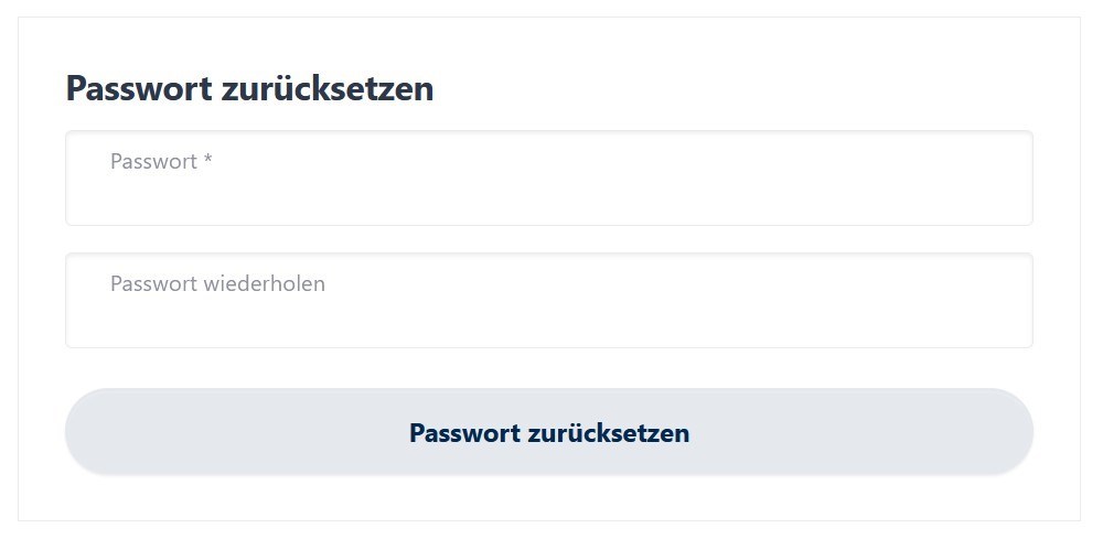 Passwort zurücksetzen