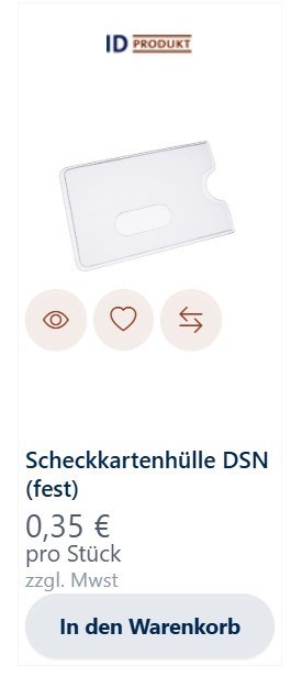 Beispiel für die Darstellung des Schnellansicht-Buttons