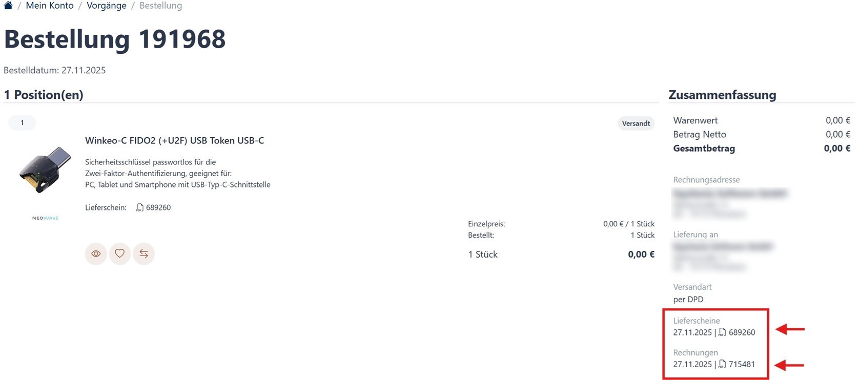 Vorgang Detailansicht