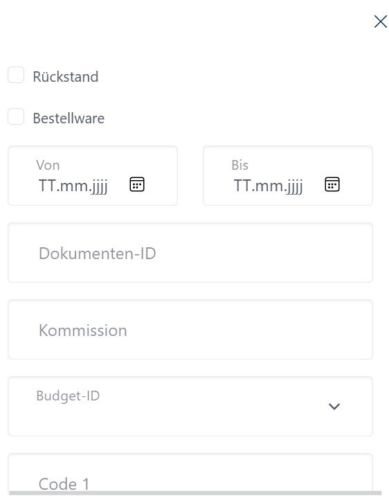 Filter für Vorgänge